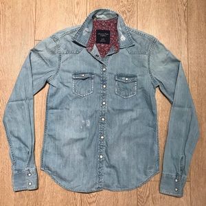 American Eagle Denim Collar Light-washed Shirt